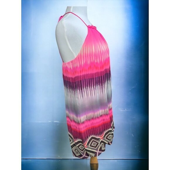 B Darlin sleeveless sheer lined hot pink beaded tie neck girls juniors 10 - Picture 4 of 10